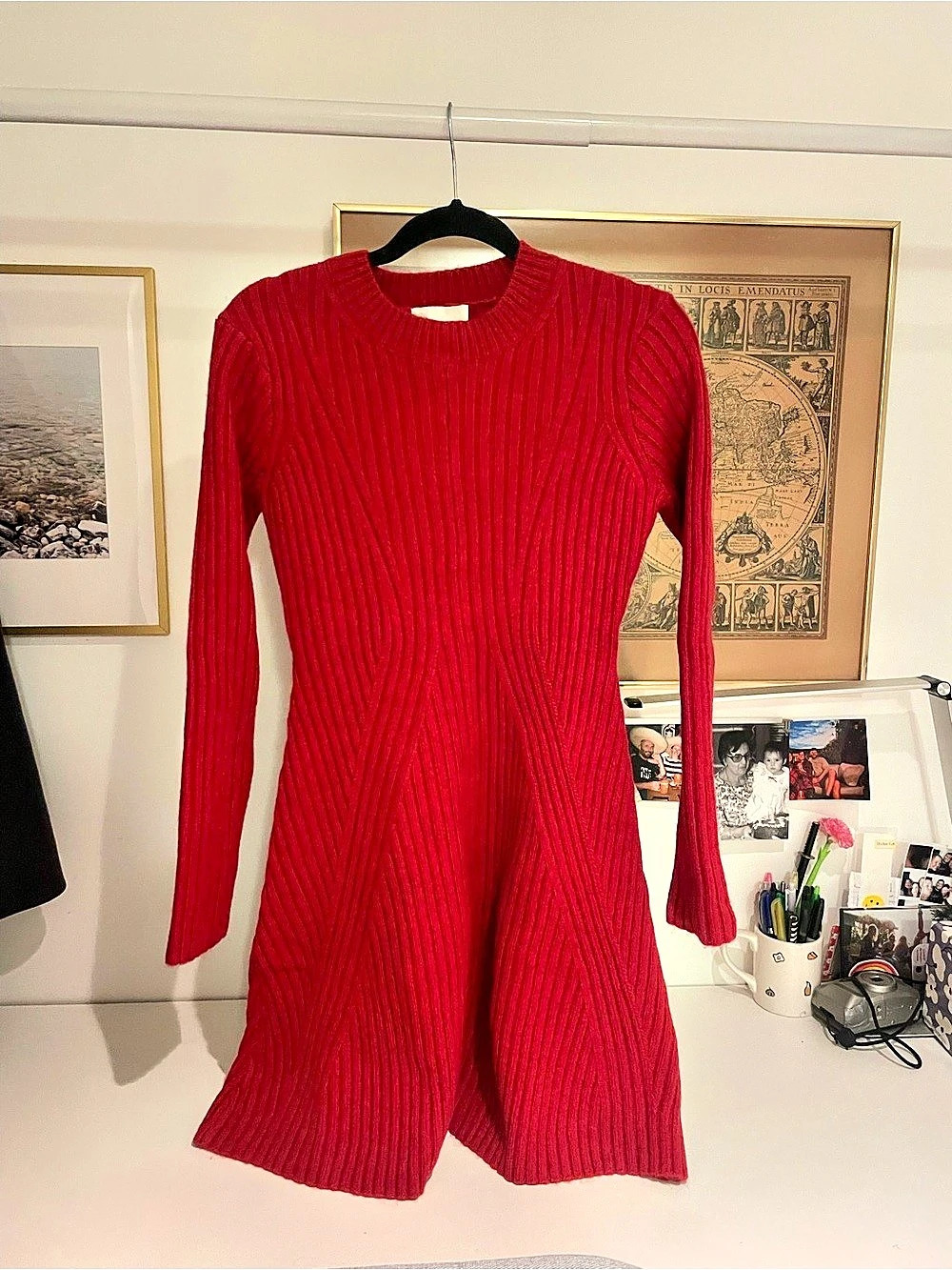 H&M MAMA Rib-Knit Dress Red Small NWT